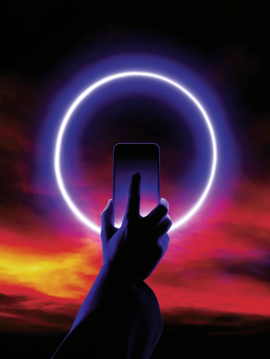 Hand on a device